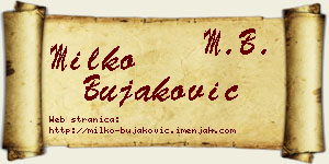 Milko Bujaković vizit kartica